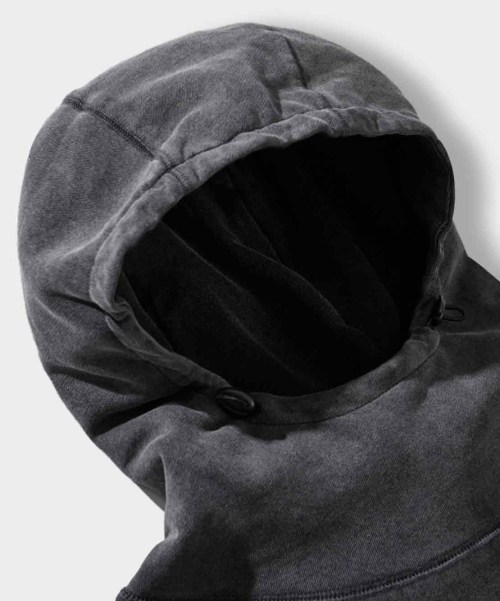 VTG WASHED BALACLAVA HOODED T-SHIRT_PIGMENT CHARCOAL