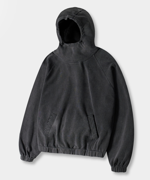 VTG WASHED BALACLAVA HOODED T-SHIRT_PIGMENT CHARCOAL
