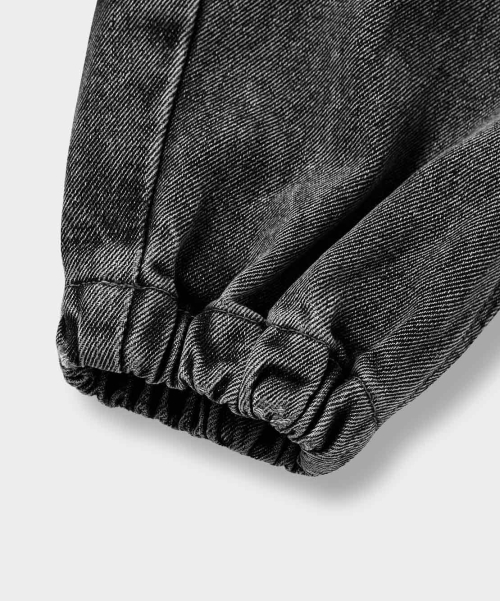 BALACLAVA SLASH HOODED ZIP-UP_DENIM VINTAGE BLACK