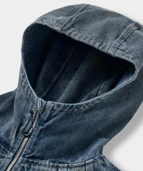 BALACLAVA SLASH HOODED ZIP-UP_DENIM DUST INDIGO