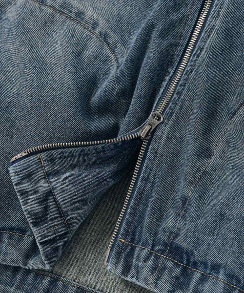 BALACLAVA SLASH HOODED ZIP-UP_DENIM DUST INDIGO