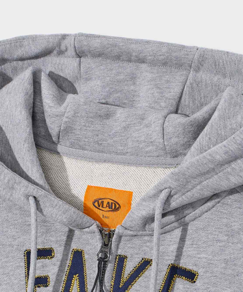 VLAD SNATCHED PATCH CROPPED HOODED ZIP-UP_MELANGE