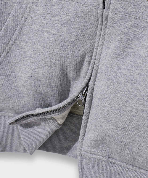 VLAD SNATCHED PATCH CROPPED HOODED ZIP-UP_MELANGE