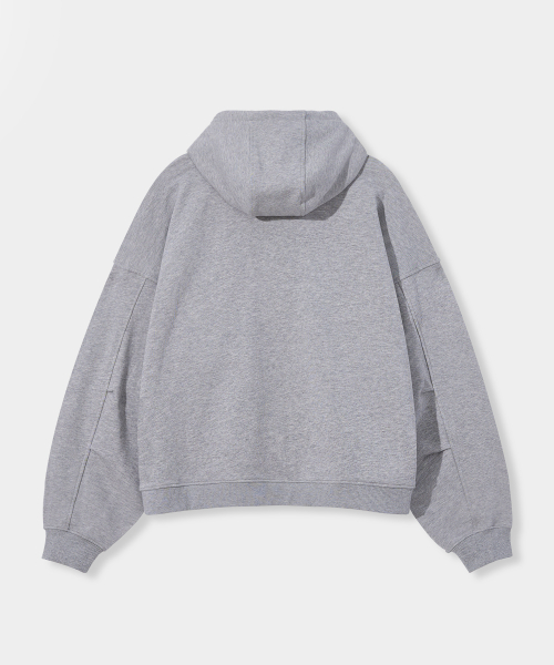 VLAD SNATCHED PATCH CROPPED HOODED ZIP-UP_MELANGE