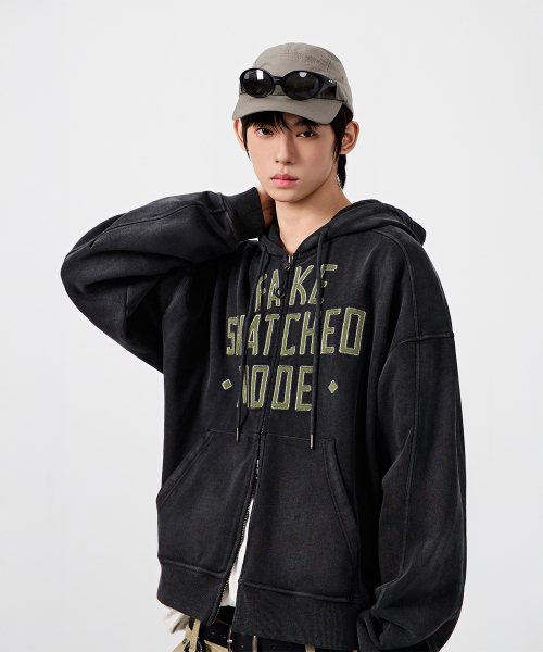 VLAD SNATCHED PATCH CROPPED HOODED ZIP-UP_PIGMENT CHARCOAL