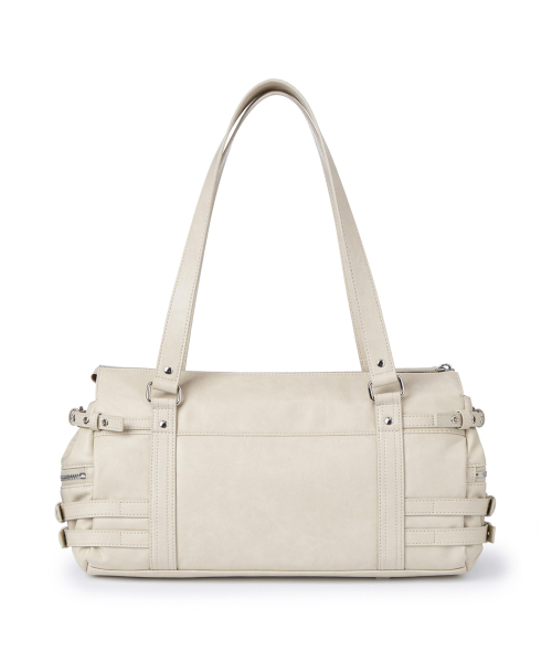 BELTED POCKET SHOULDER BAG IN BEIGE