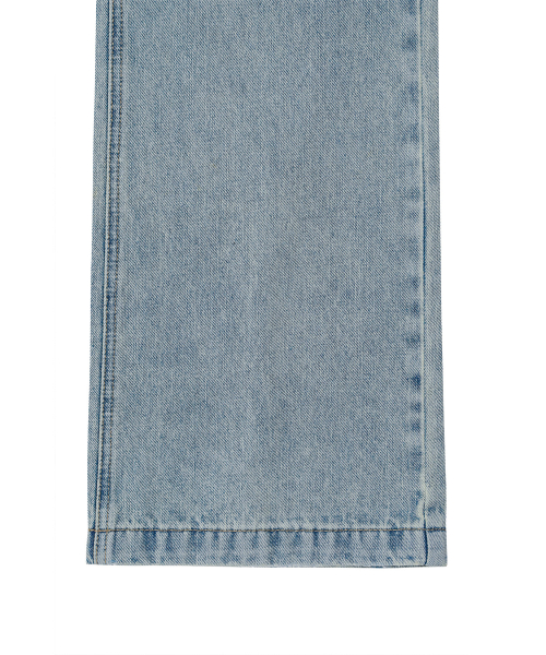LAYERED SEMI BOOTSCUT DENIM PANTS IN LIGHT BLUE