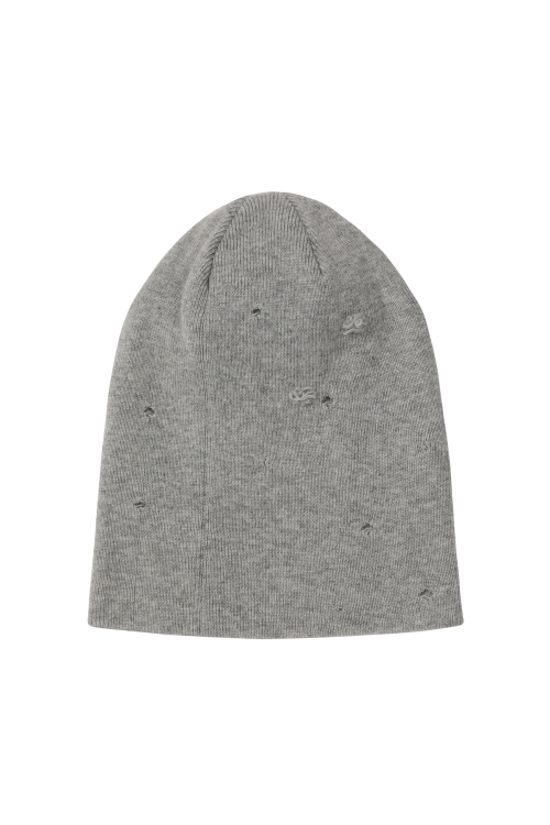 VINTAGE BUTTON BEANIE IN GREY