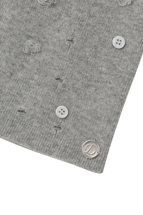 VINTAGE BUTTON BEANIE IN GREY