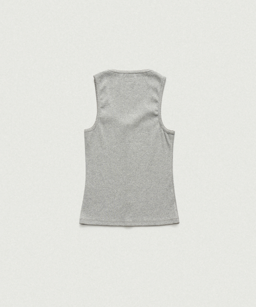 Clara Button Layer Tank Top_Light Grey