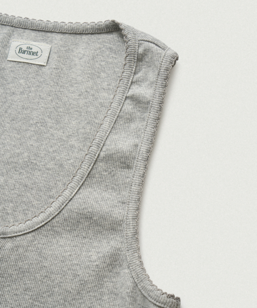 Clara Button Layer Tank Top_Light Grey