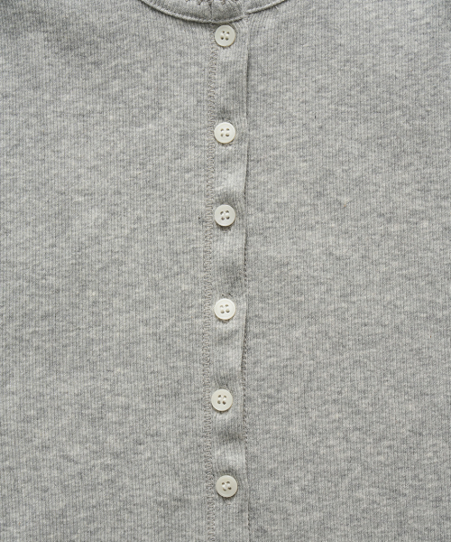 Clara Button Layer Tank Top_Light Grey