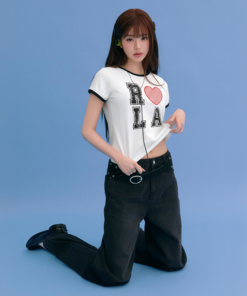 BACK SEAM DENIM PANTS BLACK