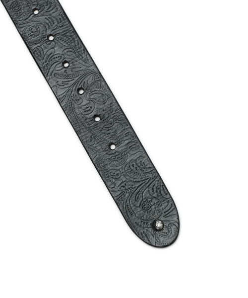 PAISLEY WIDE BELT, BLACK