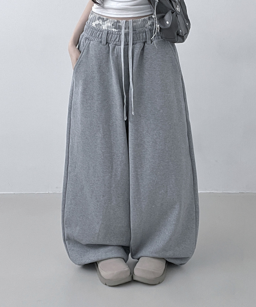 XP328 카모 레이어드 벌룬 스웨트 팬츠 (GRAY)