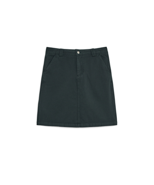 STRAIGHT COTTON MIDI SKIRT, NAVY