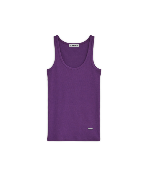 EASY ROUND NECK SLEEVELESS TOP, PURPLE