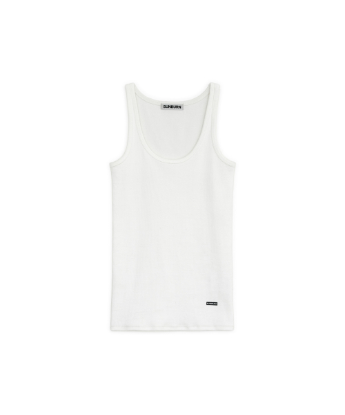 EASY ROUND NECK SLEEVELESS TOP, WHITE