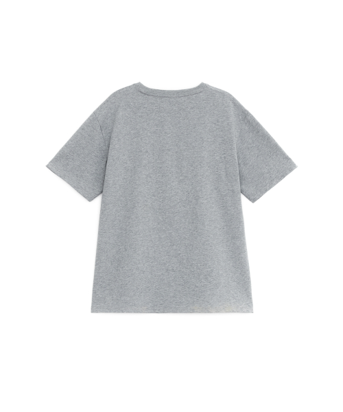 HEART DOG OVERFIT T-SHIRT, MELANGE GRAY