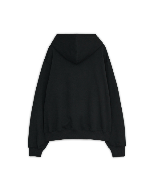 SUNBURN BASIC LOGO HOODIE ZIP-UP, BLACK