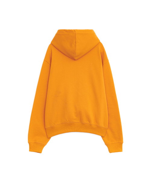 B LOGO PATCH HOODIE ZIP-UP, ORANGE