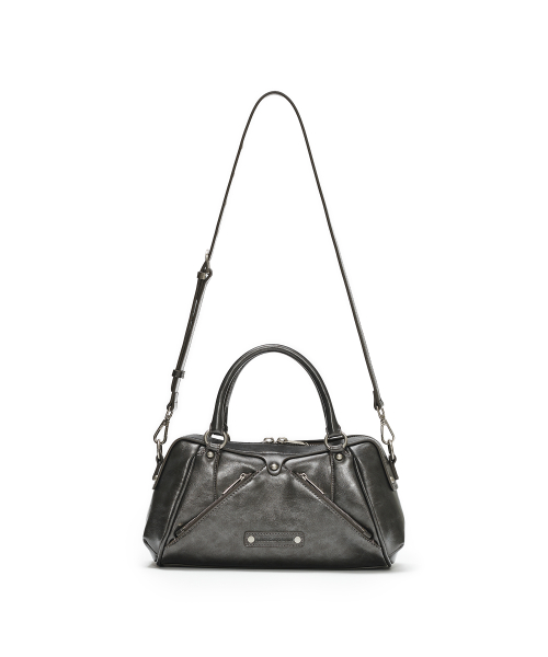 FAUX LEATHER MINI M.O.S BAG, METAL
