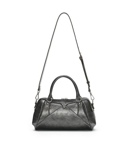 FAUX LEATHER MINI M.O.S BAG, METAL