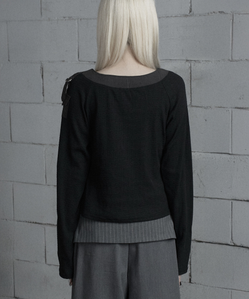 Chain Bijo Pocket Long Sleeve T-Shirt (Black)