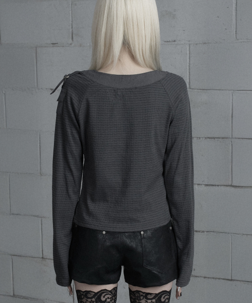 Chain Bijo Pocket Long Sleeve T-Shirt (Charcoal)