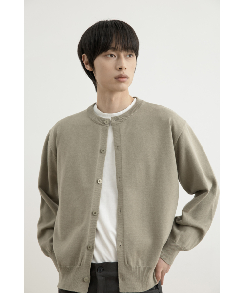워셔블 세미 크롭 니트 가디건 세이지 그린