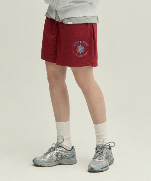 Santorini Sun Mesh Shorts_BURGUNDY