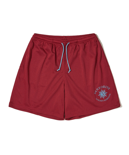 Santorini Sun Mesh Shorts_BURGUNDY
