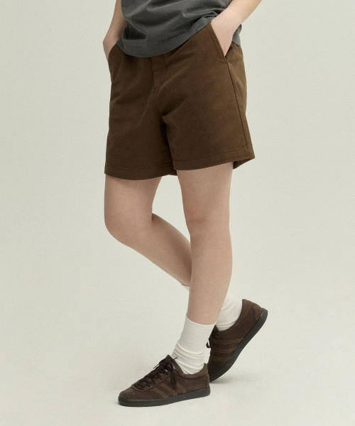 Capri Washed Chino Shorts_BROWN