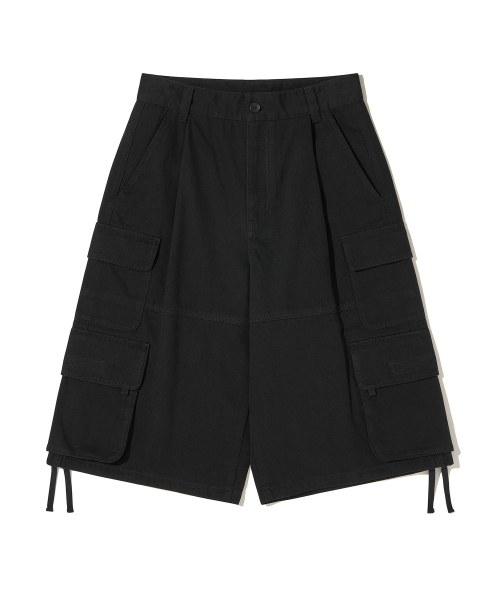 Bronx Bio Washed 3/4 Cargo Pants_BLACK