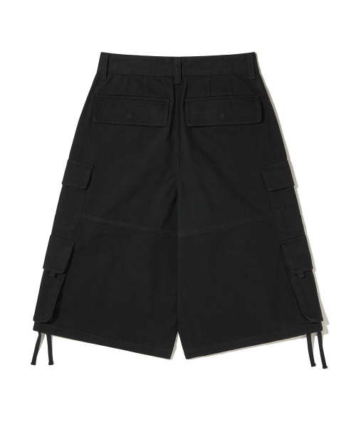 Bronx Bio Washed 3/4 Cargo Pants_BLACK