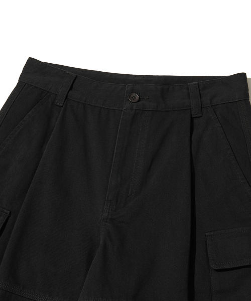 Bronx Bio Washed 3/4 Cargo Pants_BLACK