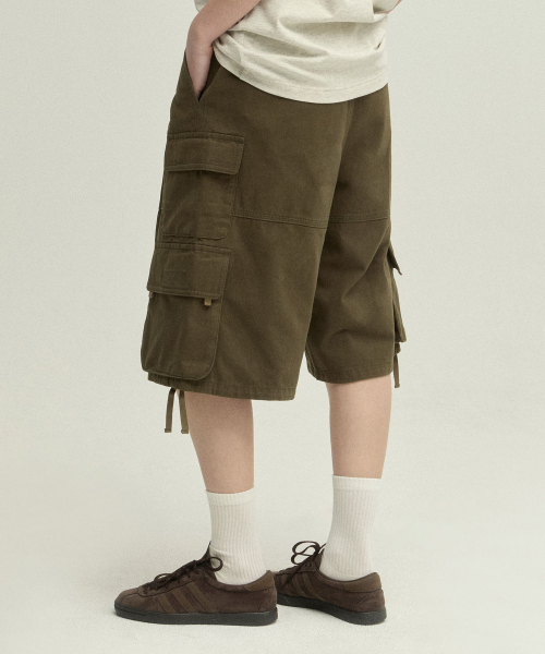 Bronx Bio Washed 3/4 Cargo Pants_KHAKI