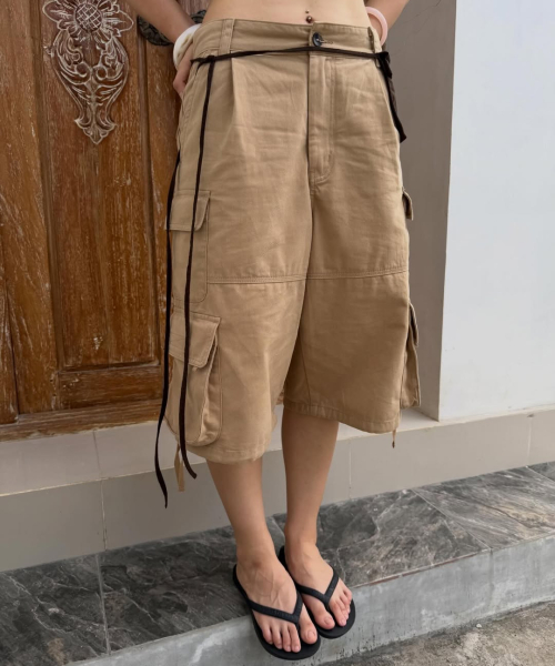 Bronx Bio Washed 3/4 Cargo Pants_BEIGE