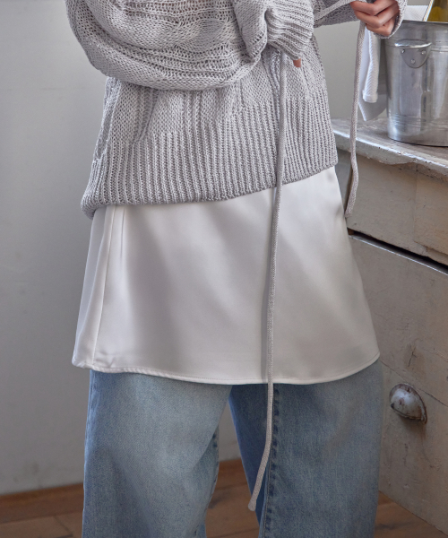 Silky Satin Midi Skirt, WHITE ONYX