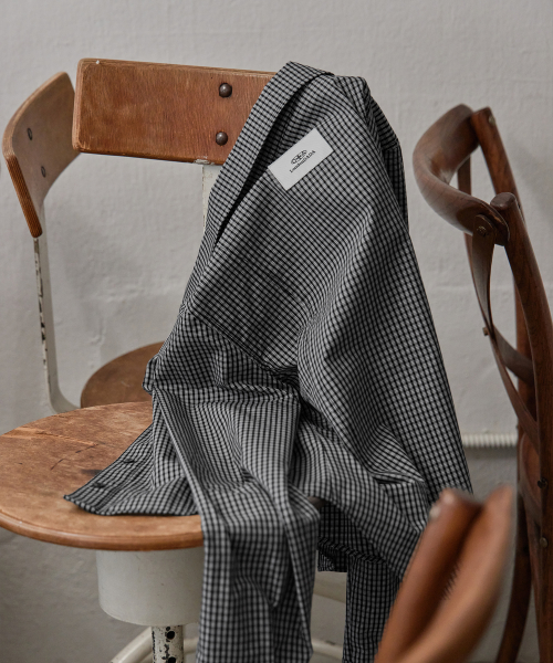 Slim Line Check Shirt, BLACK