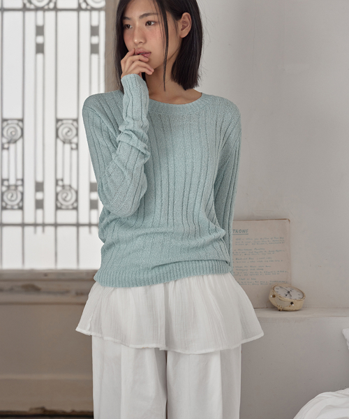 Wide Rib Crew-Neck Knit, 3colors