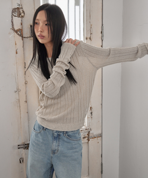 Wide Rib Crew-Neck Knit, 3colors