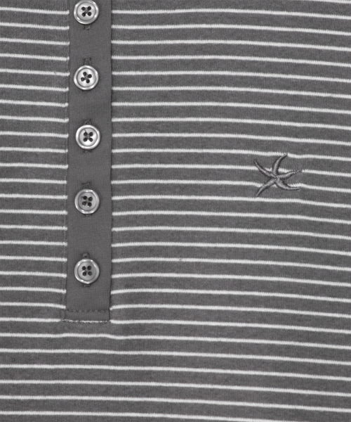 (w) TCM stripe round henley neck T (grey)