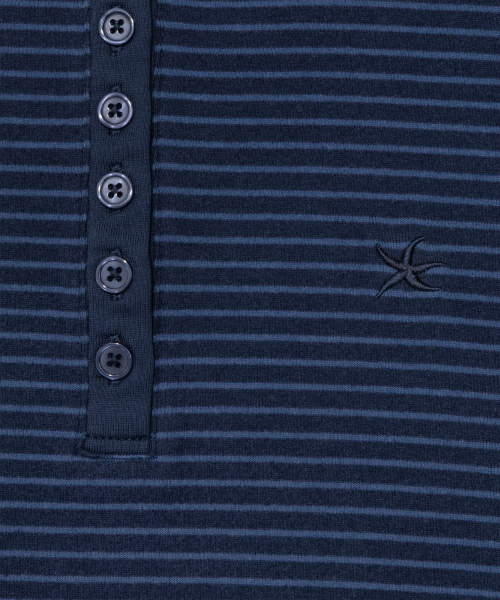 (w) TCM stripe round henley neck T (navy)