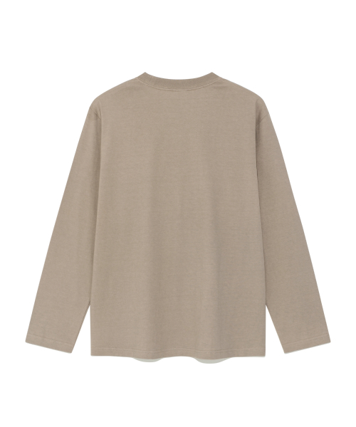 TCM mini logo label long sleeve (grey beige)