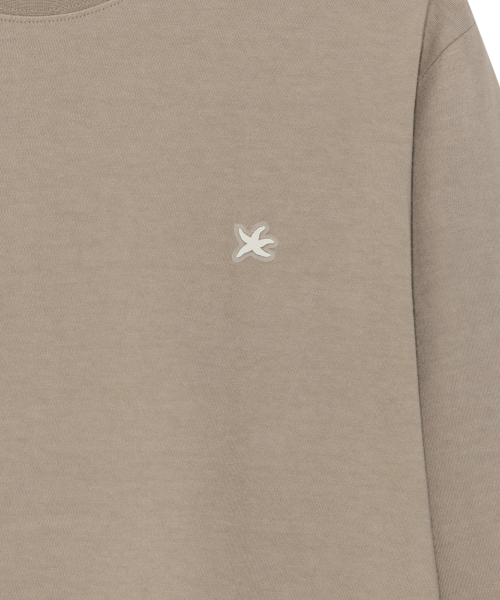 TCM mini logo label long sleeve (grey beige)