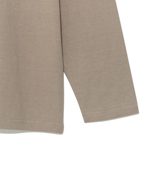 TCM mini logo label long sleeve (grey beige)