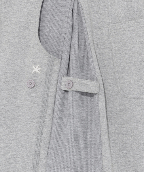 TCM waffle button half sweat pants (melange grey)