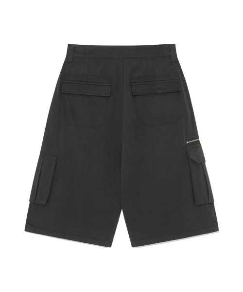 TCM metal zipper half pants (charcoal)