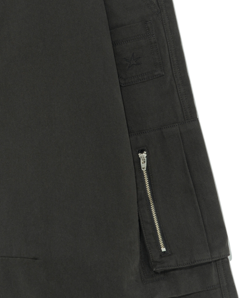TCM metal zipper half pants (charcoal)